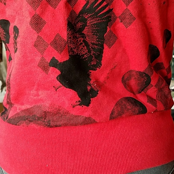 H&M RED HOODIE W/ BUTTERFLIES - Picture 6 of 8